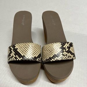 Cute Snake Print Heeled Sandals